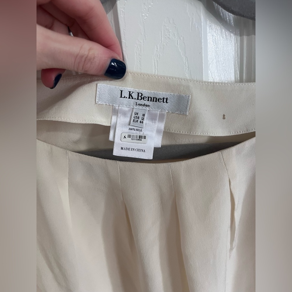 LK Bennett Silk Top Cream Size 12 - Picture 3 of 3